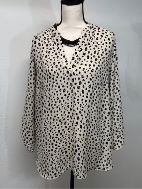 Lush Cream Tunic with Black Leopard Spots